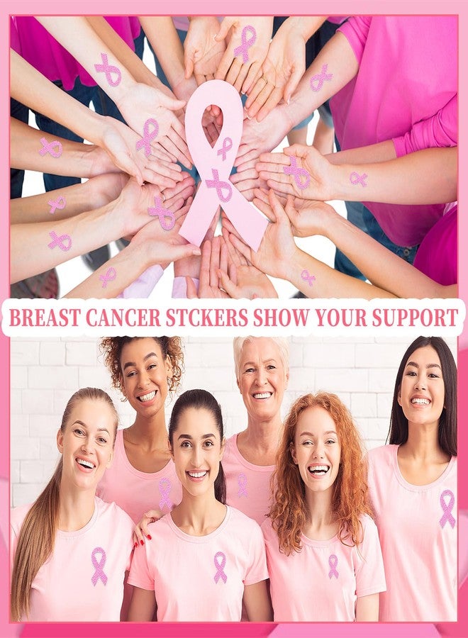 JULBEAR Breast Cancer Awareness Foam Sticker, 300Pcs Pink Ribbon Glitter Self-Adhesive Foam Stickers for Women Breast Cancer Awareness Accessories Party Supplies - Image 5